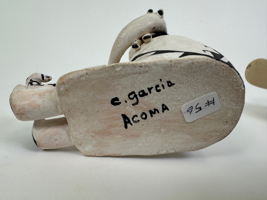 Native American Storyteller Signed C Garcia Acoma and Turtle Clay Pottery Signed R Fragua Jemez 4.25'H, 3.75'H [Photo 11]