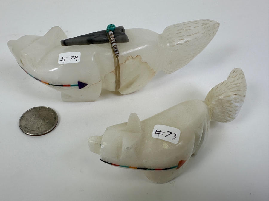 Zuni Alabaster Bear Fetishes 4.5'W, 6'W [Photo 6]