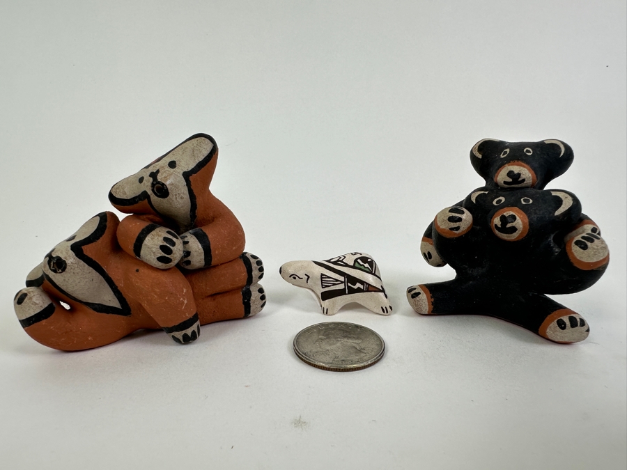 Lot of (3) Jemez Pottery Animal Figurines 3/4'H - 2'H [Photo 2]