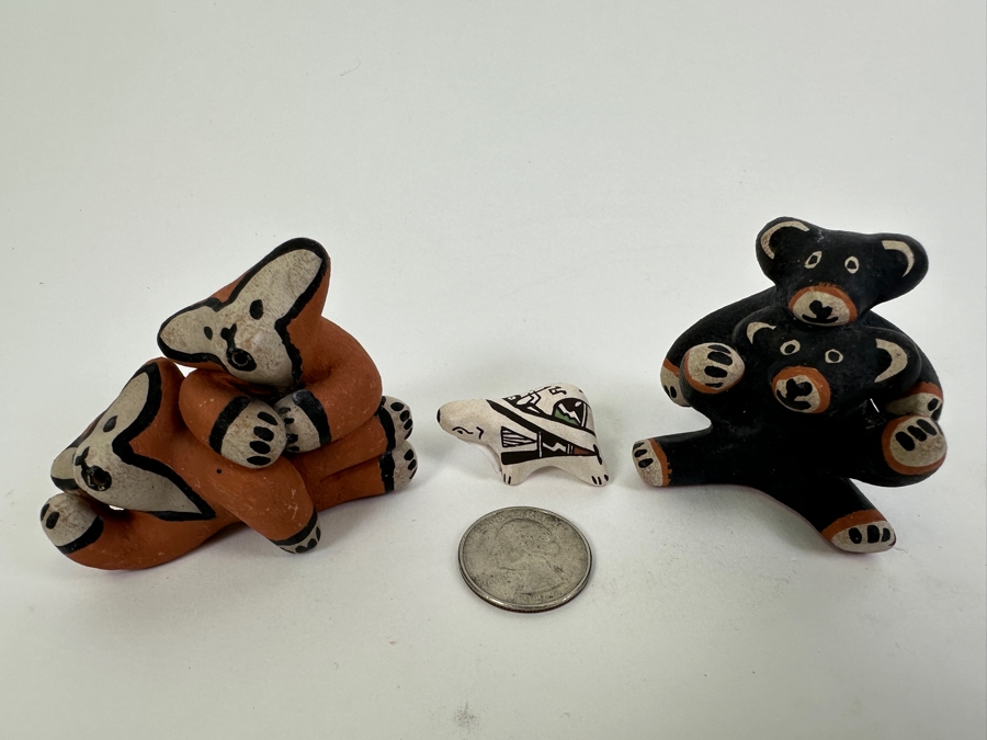 Lot of (3) Jemez Pottery Animal Figurines 3/4'H - 2'H [Photo 3]