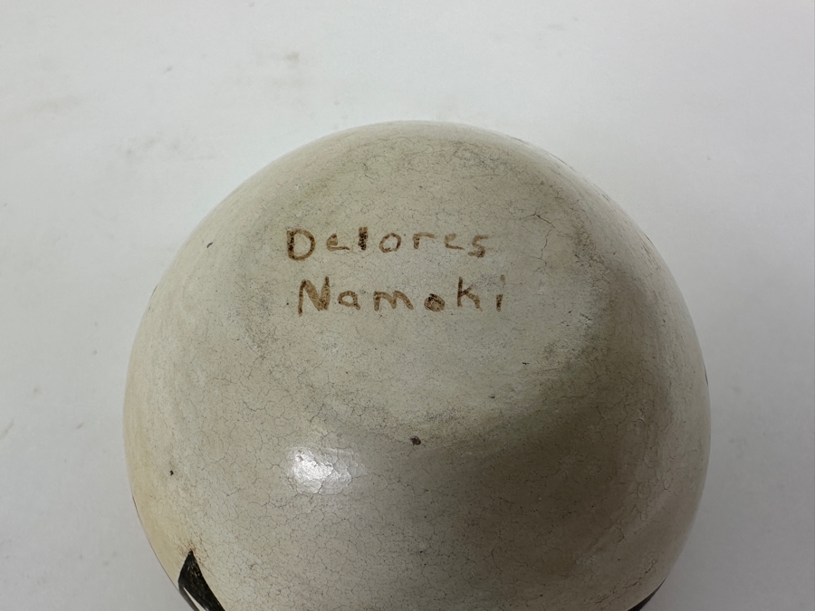 Native American Hopi Pottery Pot Jar By Delores Namoki 1.5H [Photo 6]