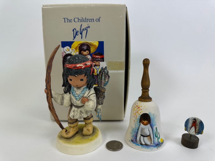 De Grazia Figurine With Box, Bell And Limited Edition Miniature Plate [Photo 2]