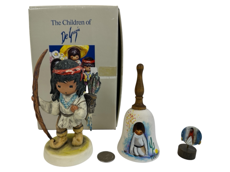 De Grazia Figurine With Box, Bell And Limited Edition Miniature Plate [Photo 1]