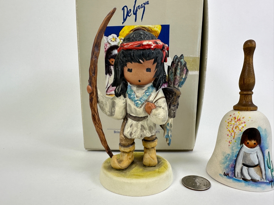 De Grazia Figurine With Box, Bell And Limited Edition Miniature Plate [Photo 3]