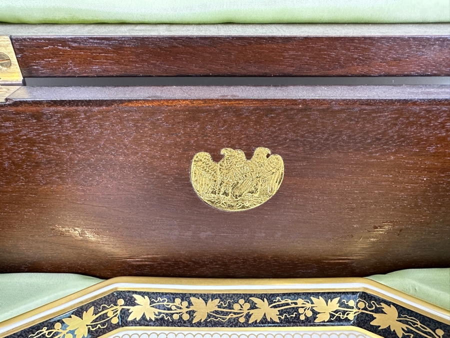 Rare Limited Edition Royal Copenhagen Porcelain Colonial Coffee Service Set In Fitted Chest Commemorating The Bicentennial Of The United States Of America Featuring Presidents Thomas Jefferson & George Washington Numbered 257 Of 300 Estimate $2,500-$3,000 [Photo 13]