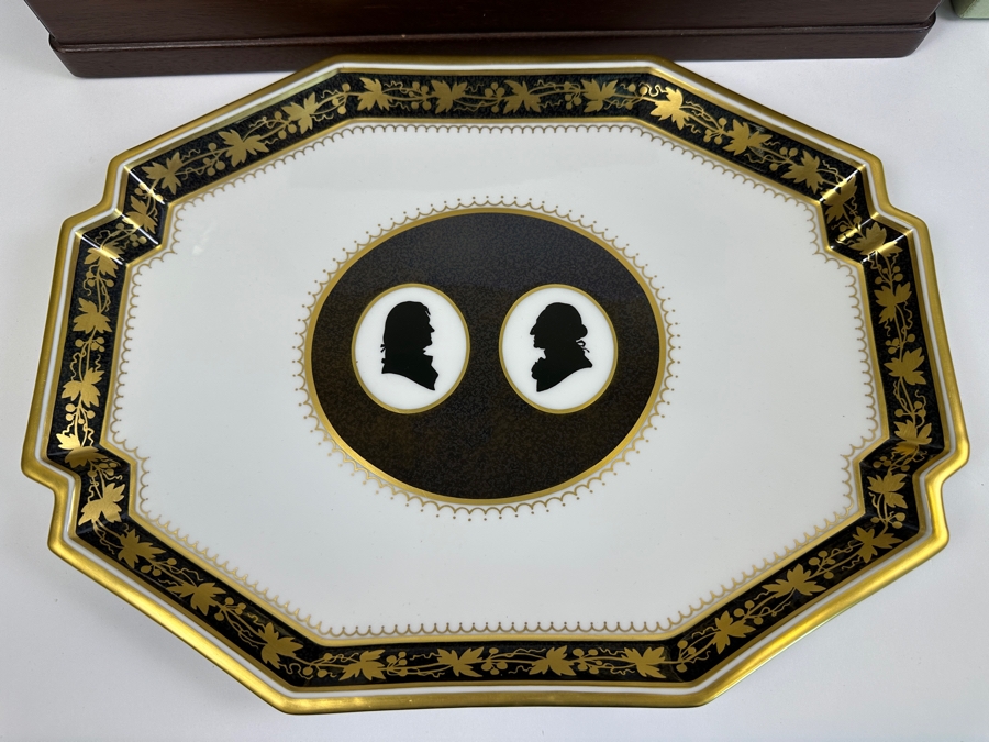 Rare Limited Edition Royal Copenhagen Porcelain Colonial Coffee Service Set In Fitted Chest Commemorating The Bicentennial Of The United States Of America Featuring Presidents Thomas Jefferson & George Washington Numbered 257 Of 300 Estimate $2,500-$3,000 [Photo 16]