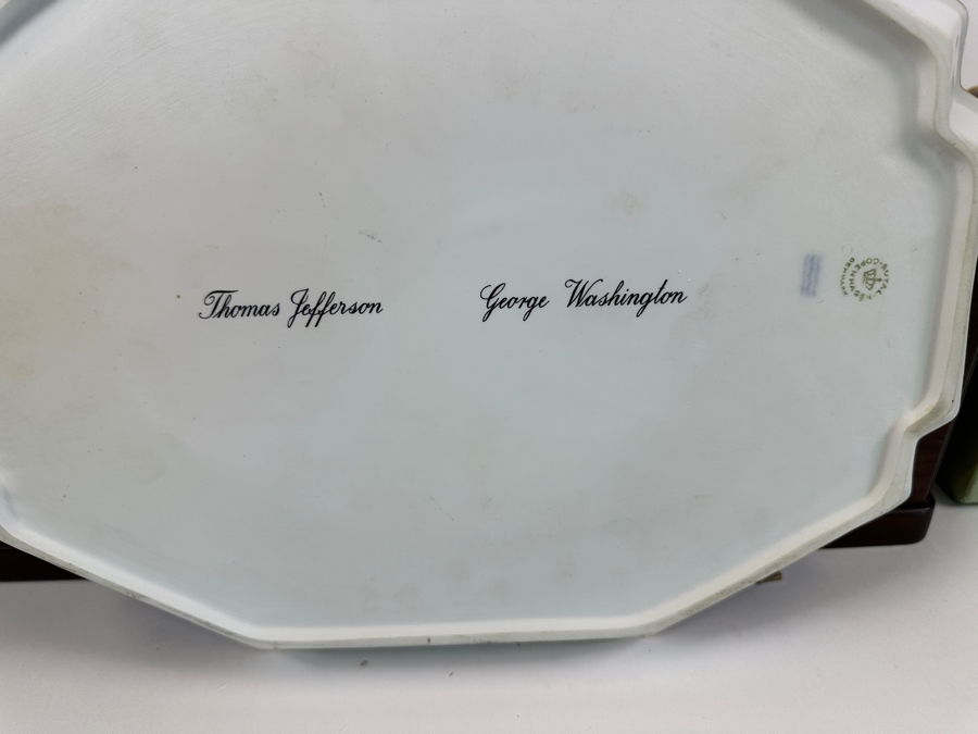 Rare Limited Edition Royal Copenhagen Porcelain Colonial Coffee Service Set In Fitted Chest Commemorating The Bicentennial Of The United States Of America Featuring Presidents Thomas Jefferson & George Washington Numbered 257 Of 300 Estimate $2,500-$3,000 [Photo 15]