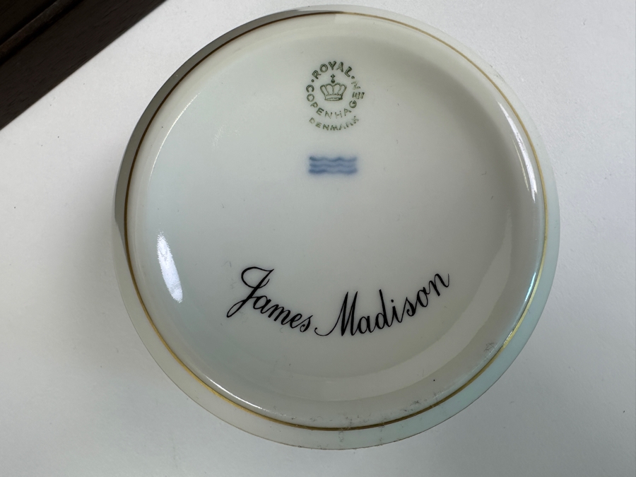 Rare Limited Edition Royal Copenhagen Porcelain Colonial Coffee Service Set In Fitted Chest Commemorating The Bicentennial Of The United States Of America Featuring Presidents Thomas Jefferson & George Washington Numbered 257 Of 300 Estimate $2,500-$3,000 [Photo 11]