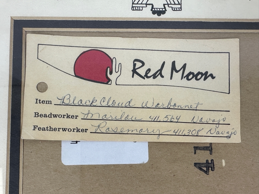 Black Cloud Warbonnet Beadwork By Marilou Navajo And Featherwork By Rosemary Navajo 18W X 31H [Photo 21]