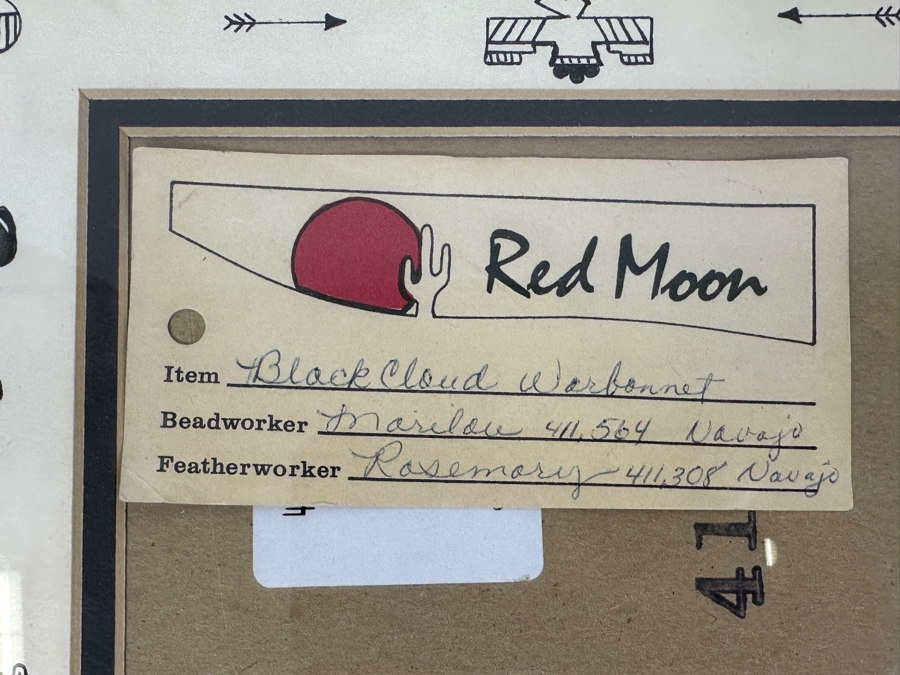 Black Cloud Warbonnet Beadwork By Marilou Navajo And Featherwork By Rosemary Navajo 18W X 31H [Photo 20]