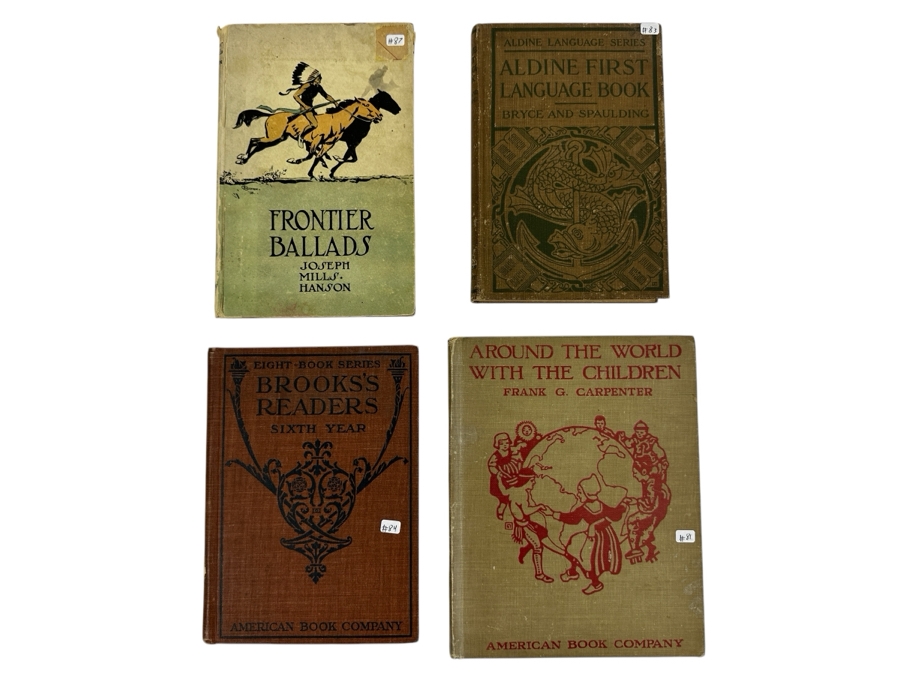 (4) Antique/Vintage Hardcover Children's Textbooks 1906-1935
