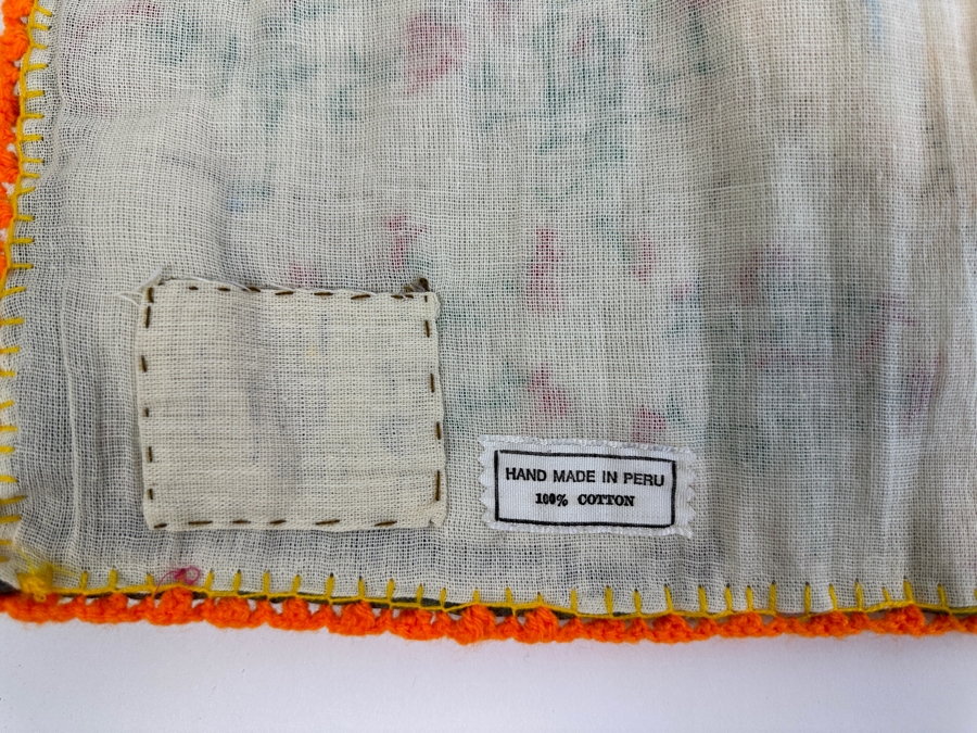 Pair Of Peruvian Arpillera 3-D Folk Art Textiles 19 X 19 [Photo 13]