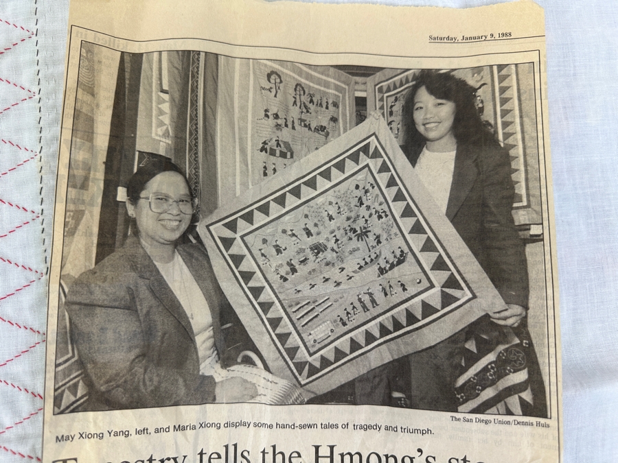 Pair Of Handmade Hmong Tapestries By May Xiong Yang And Maria Xiong 23.5 X 19.5 And 22.5 X 26 [Photo 15]