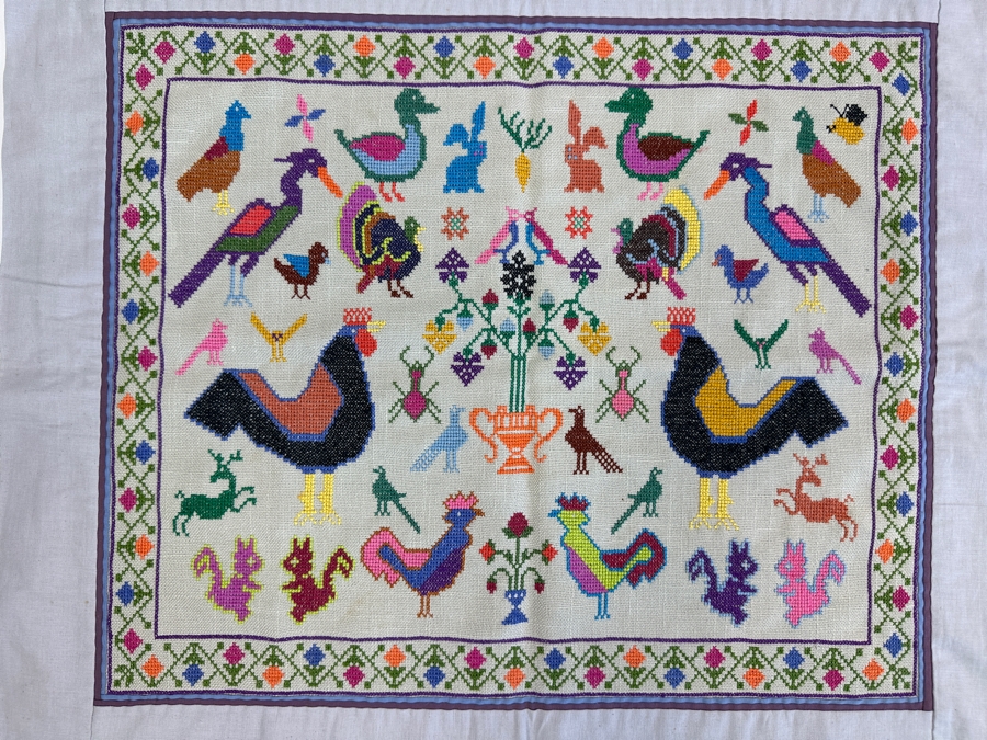 Pair Of Handmade Hmong Tapestries By May Xiong Yang And Maria Xiong 23.5 X 19.5 And 22.5 X 26 [Photo 2]