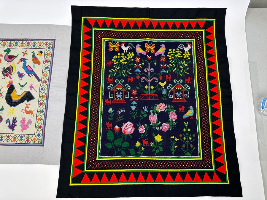 Pair Of Handmade Hmong Tapestries By May Xiong Yang And Maria Xiong 23.5 X 19.5 And 22.5 X 26 [Photo 6]