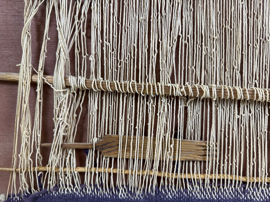 Antique 1900 Navajo Sampler Depicting The AT&SF Santa Fe Railroad Station At Manuelito, New Mexico Given To Addie Belle Tarr (Henderson) About 1900 Where She Worked As A Telegrapher 20 X 20 [Photo 9]