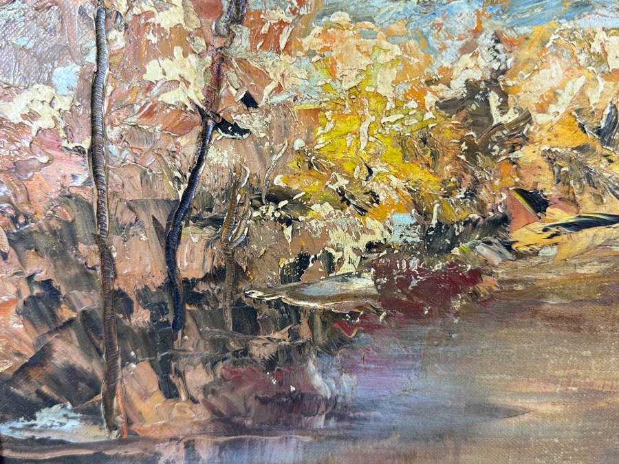 Jessie Sutherland Original Arizona Landscape Oil Painting On Canvas Titled 'Winter At Oak Creek Canyon' 30 X 24 Framed 39 X 33 [Photo 5]