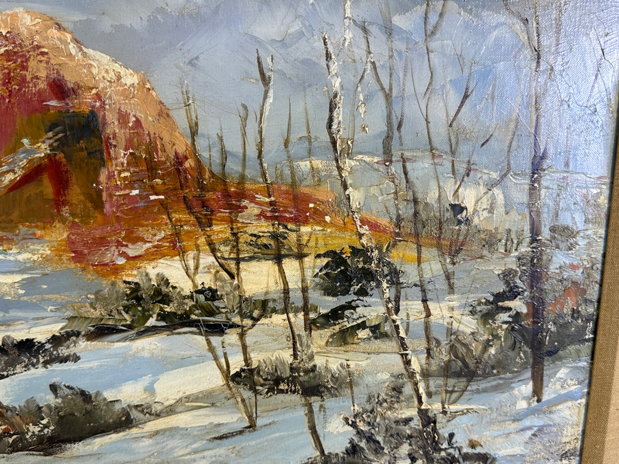 Jessie Sutherland Original Arizona Landscape Oil Painting On Canvas Titled 'Winter At Oak Creek Canyon' 30 X 24 Framed 39 X 33 [Photo 4]