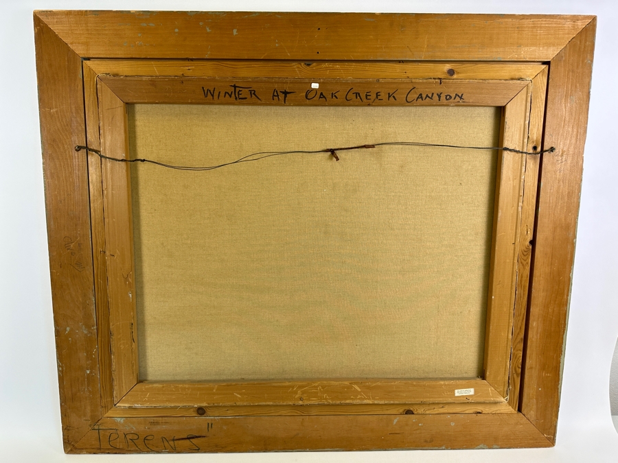 Jessie Sutherland Original Arizona Landscape Oil Painting On Canvas Titled 'Winter At Oak Creek Canyon' 30 X 24 Framed 39 X 33 [Photo 8]