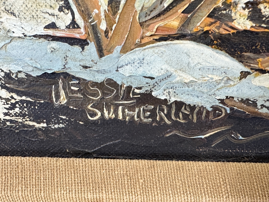 Jessie Sutherland Original Arizona Landscape Oil Painting On Canvas Titled 'Winter At Oak Creek Canyon' 30 X 24 Framed 39 X 33 [Photo 6]