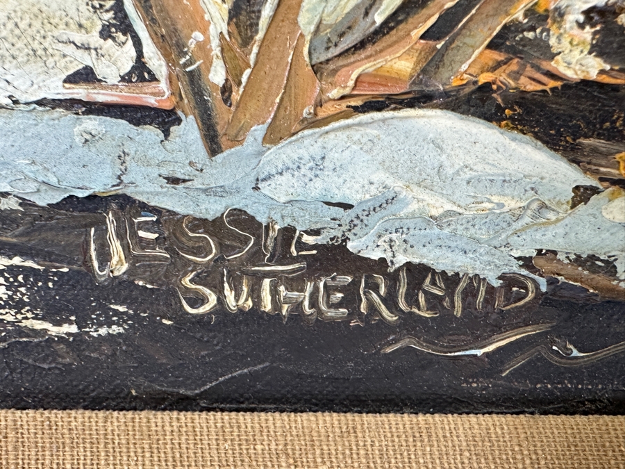 Jessie Sutherland Original Arizona Landscape Oil Painting On Canvas Titled 'Winter At Oak Creek Canyon' 30 X 24 Framed 39 X 33 [Photo 7]