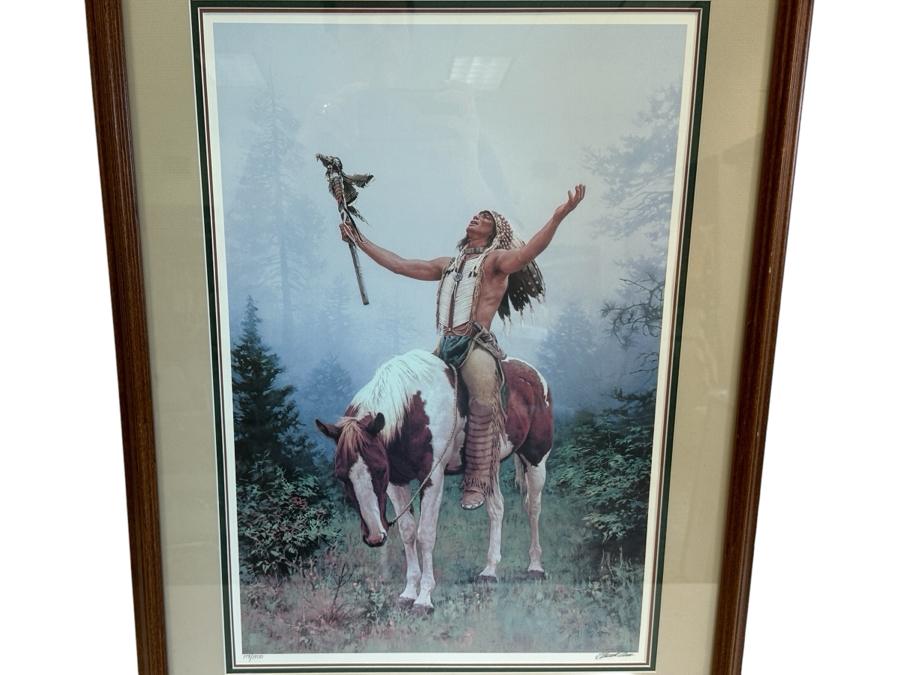 Chuck Ren Hand Signed Limited Edition Print Titled 'Deliverance' Numbered 178 Of 1,900 15 X 23 Framed 22.5 X 31.5 [Photo 1]