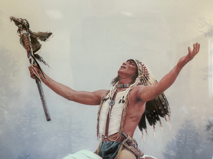 Chuck Ren Hand Signed Limited Edition Print Titled 'Deliverance' Numbered 178 Of 1,900 15 X 23 Framed 22.5 X 31.5 [Photo 4]