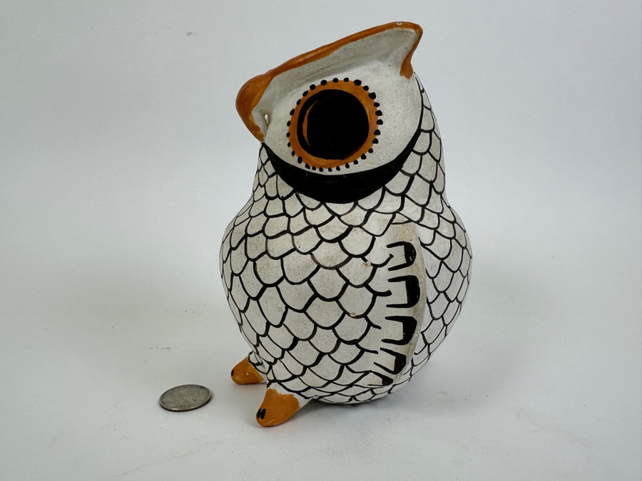 Eva Histia (1914-2005) Acoma New Mexico Pueblo Owl Pottery Figurine 7H [Photo 6]