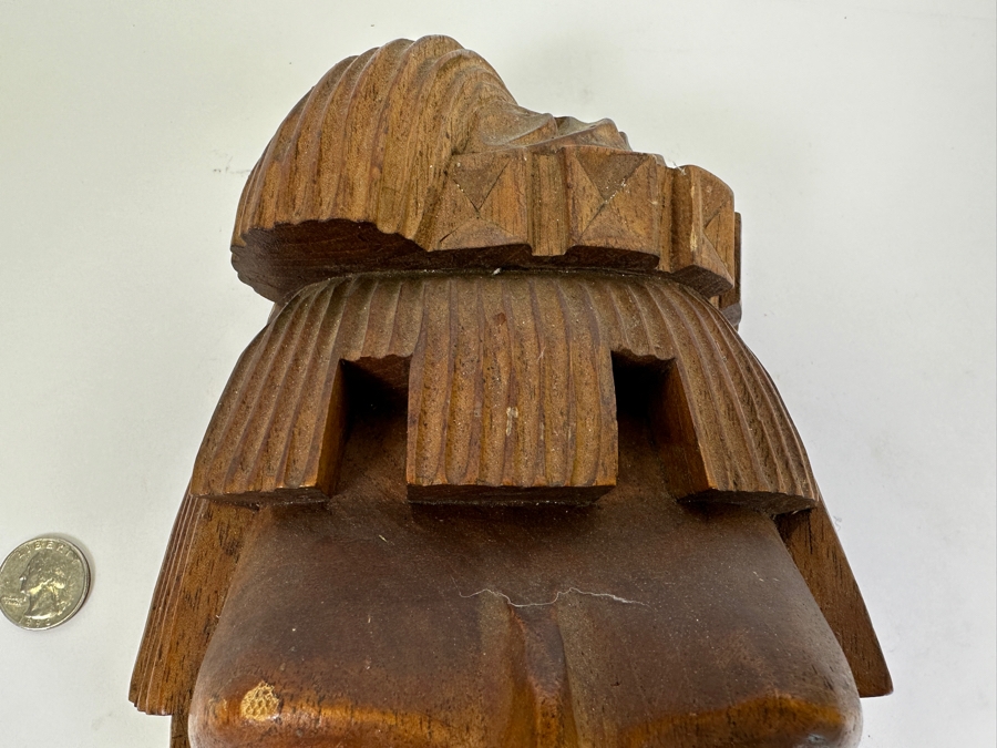 Relief Carved Wooden Mexican Wall Plaque By J. Pinal 5.5W X 10H X 4D [Photo 4]