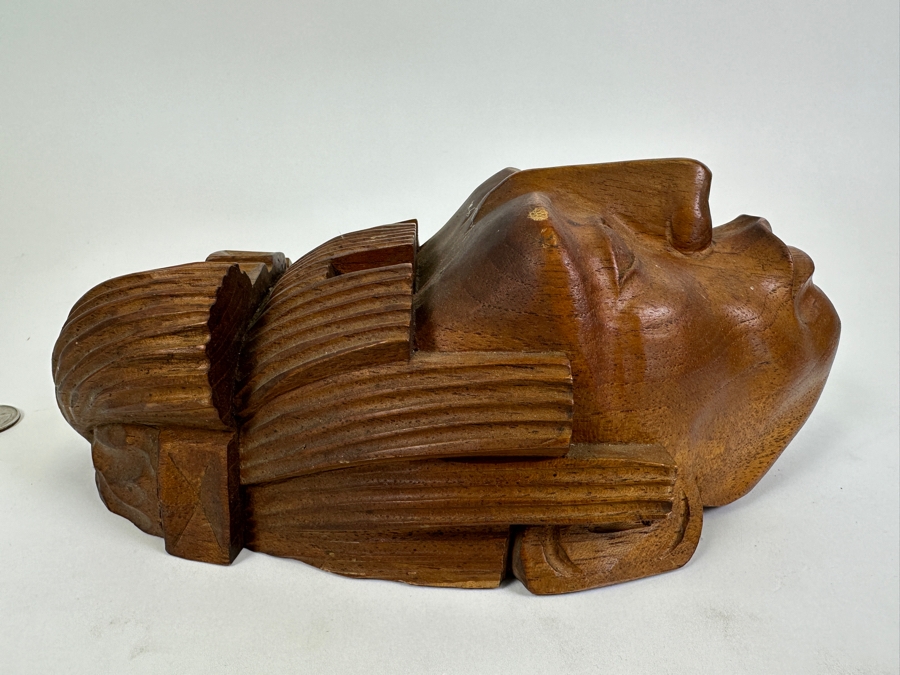 Relief Carved Wooden Mexican Wall Plaque By J. Pinal 5.5W X 10H X 4D [Photo 5]