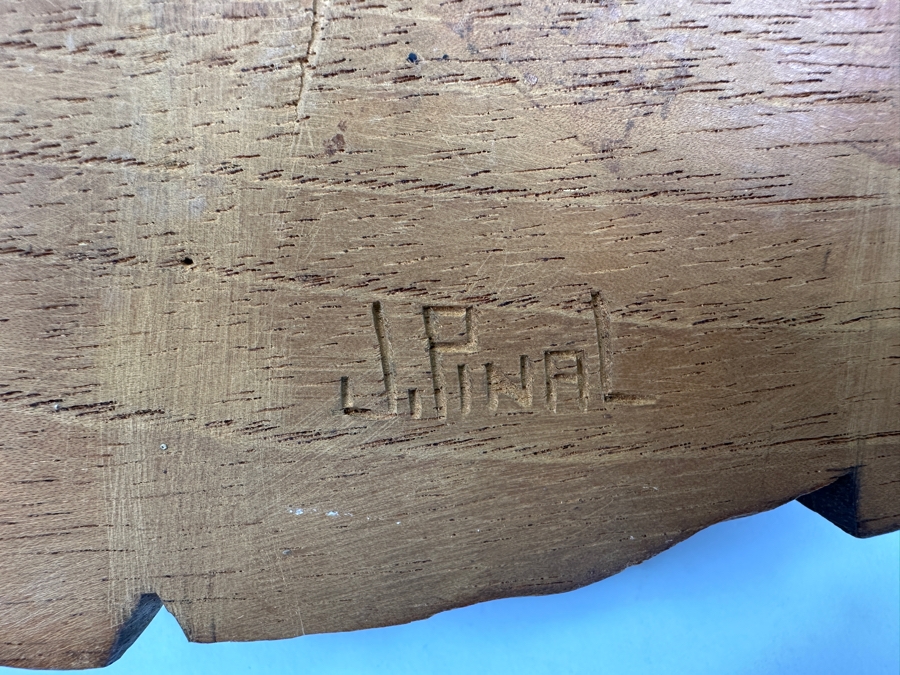 Relief Carved Wooden Mexican Wall Plaque By J. Pinal 5.5W X 10H X 4D [Photo 10]