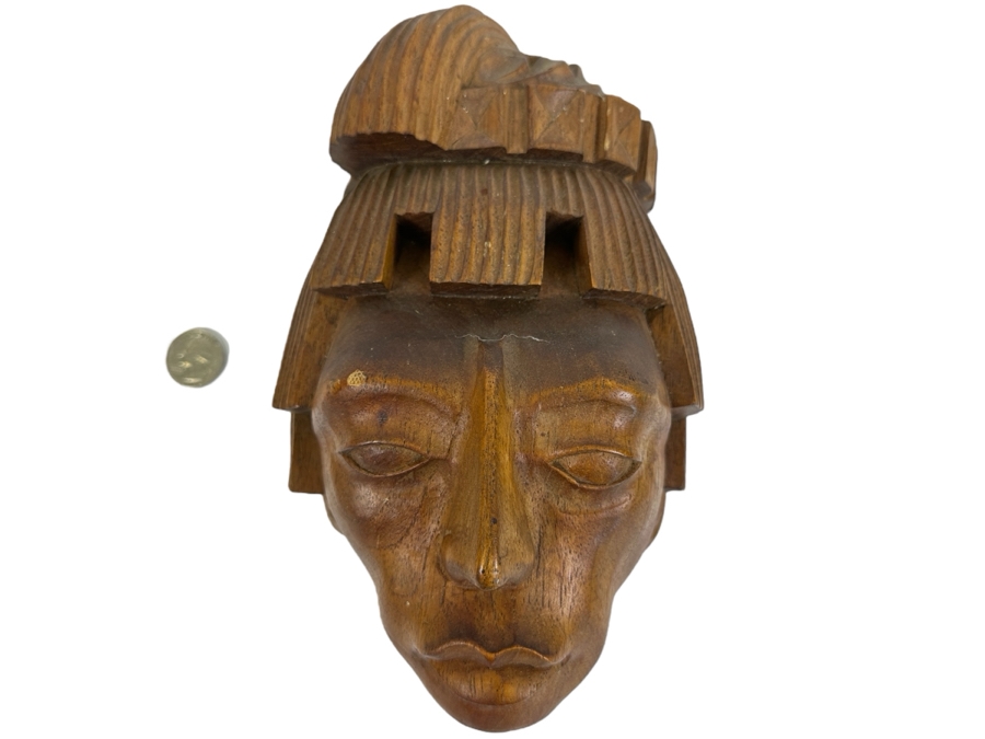 Relief Carved Wooden Mexican Wall Plaque By J. Pinal 5.5W X 10H X 4D [Photo 1]