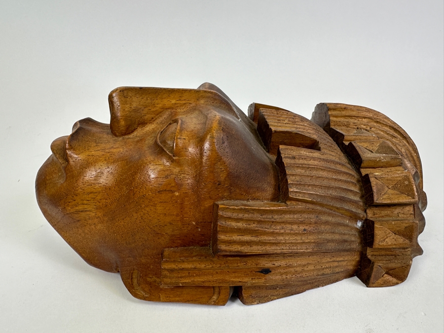 Relief Carved Wooden Mexican Wall Plaque By J. Pinal 5.5W X 10H X 4D [Photo 7]