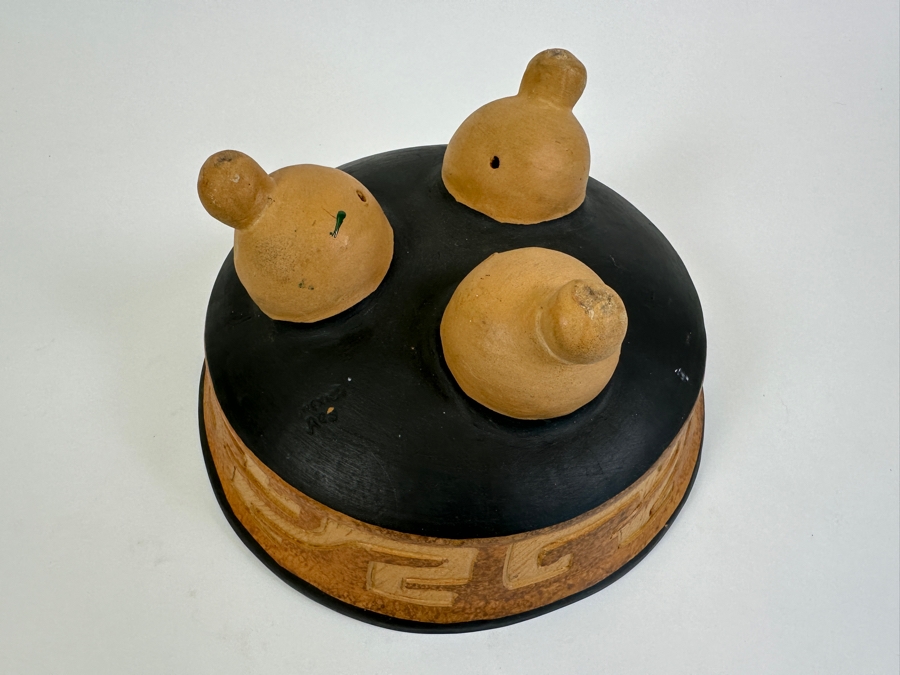 Signed Mexican Tripod Pottery Pot Bowl 10W X 4H [Photo 5]