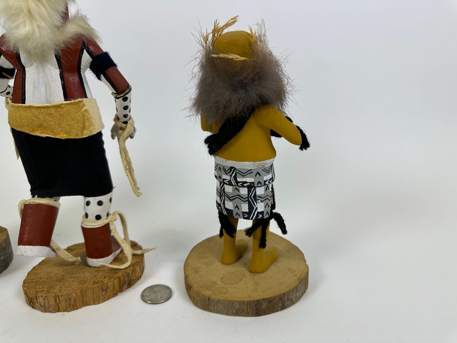 Collection Of Three Vintage Kachina Dolls: Arthur Yowytewa (Cricket Kachina) Sedona AZ $110, Chimpmuck R. Larso And 'Eototo' Kachina By W.M. James 9.5H And 10.5H [Photo 8]