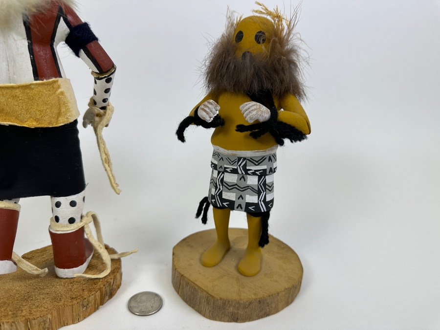 Collection Of Three Vintage Kachina Dolls: Arthur Yowytewa (Cricket Kachina) Sedona AZ $110, Chimpmuck R. Larso And 'Eototo' Kachina By W.M. James 9.5H And 10.5H [Photo 7]