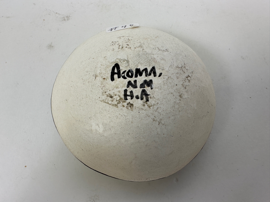 Vintage Native American Pottery Acoma New Mexico Signed H. A. 2.5W [Photo 6]