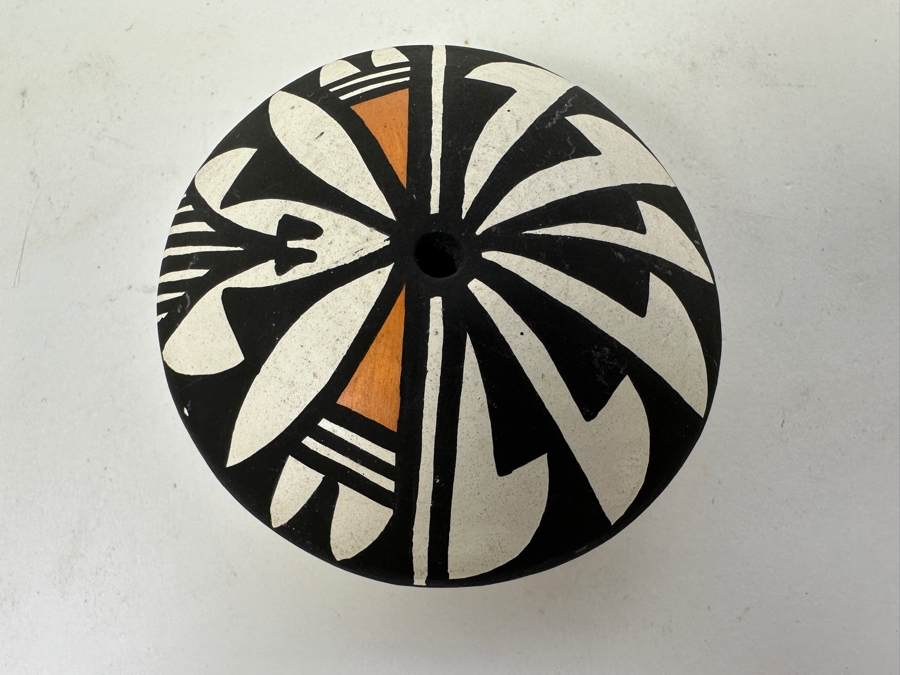 Vintage Native American Pottery Acoma New Mexico Signed H. A. 2.5W [Photo 5]