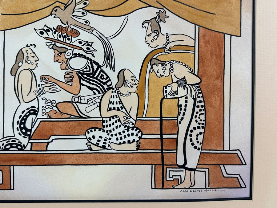 John Carrol Hooper Original Mixed-Media Painting 18.5 X 12.5 Framed 24 X 18 [Photo 5]