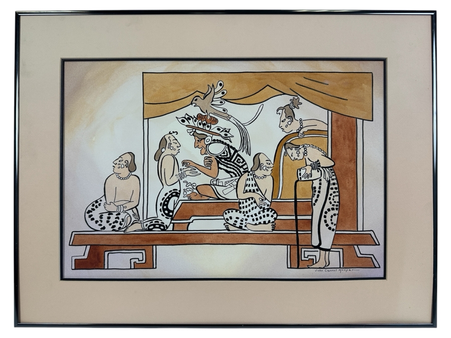 John Carrol Hooper Original Mixed-Media Painting 18.5 X 12.5 Framed 24 X 18 [Photo 2]