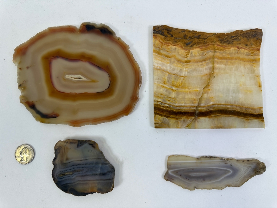 Collection Of Four Sliced Polished Agates [Photo 7]