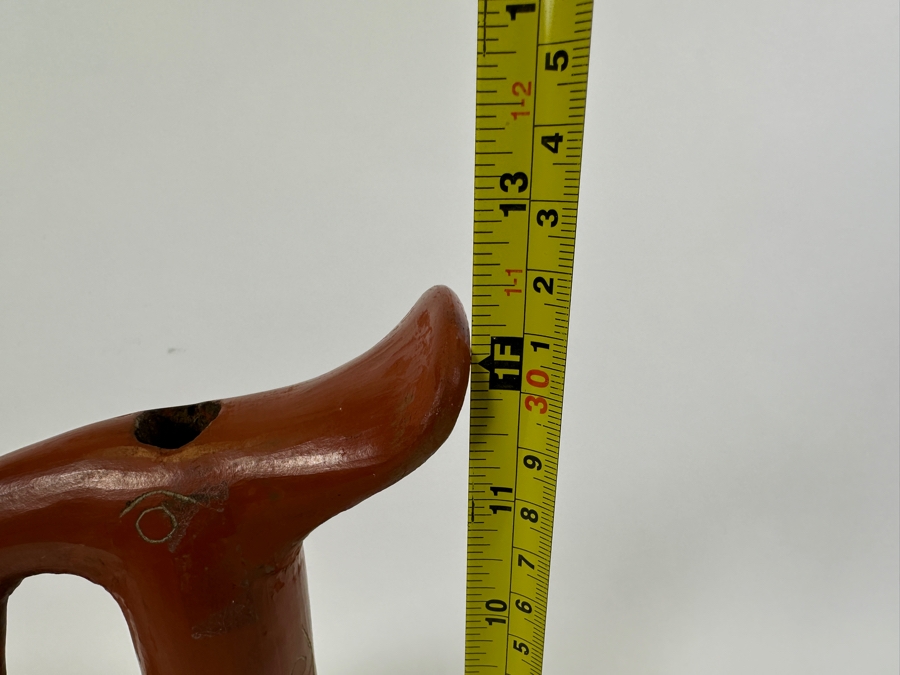 Vintage Tlaxcala Mud Jug Mexican Pottery Vessel 12.5H [Photo 6]