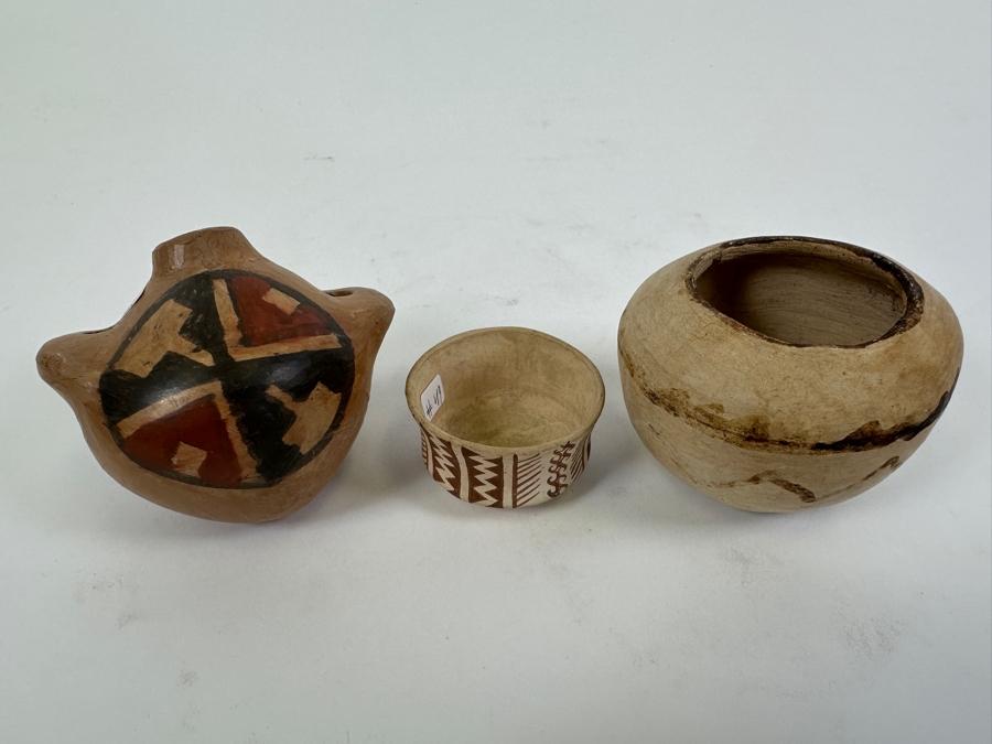 Three Small Handmade Pottery Pieces Largest Measures 2.5H [Photo 15]