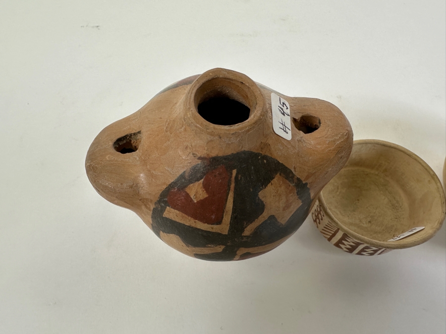 Three Small Handmade Pottery Pieces Largest Measures 2.5H [Photo 3]