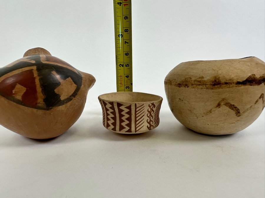 Three Small Handmade Pottery Pieces Largest Measures 2.5H [Photo 16]