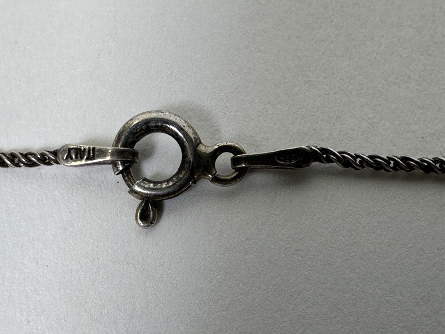 Sterling Silver Chain With Sterling Silver Pottery Pendant [Photo 4]