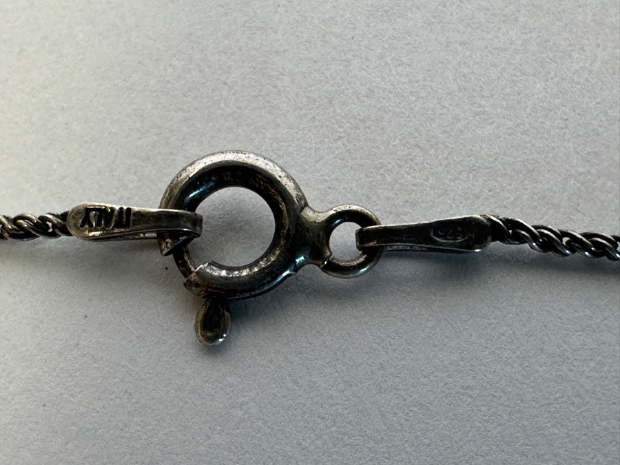 Sterling Silver Chain With Sterling Silver Pottery Pendant [Photo 6]