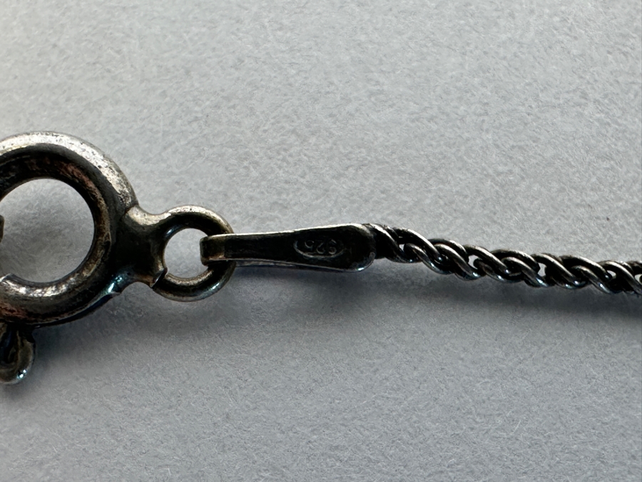 Sterling Silver Chain With Sterling Silver Pottery Pendant [Photo 5]