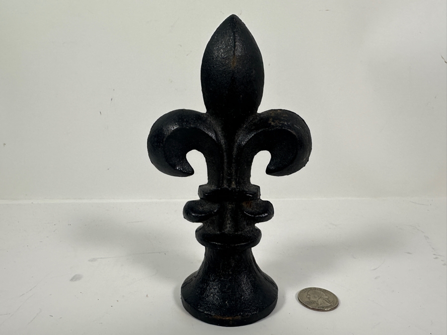 JUST ADDED - Vintage Cast Iron Fleur-de-lis Door Stop 6.5H [Photo 2]