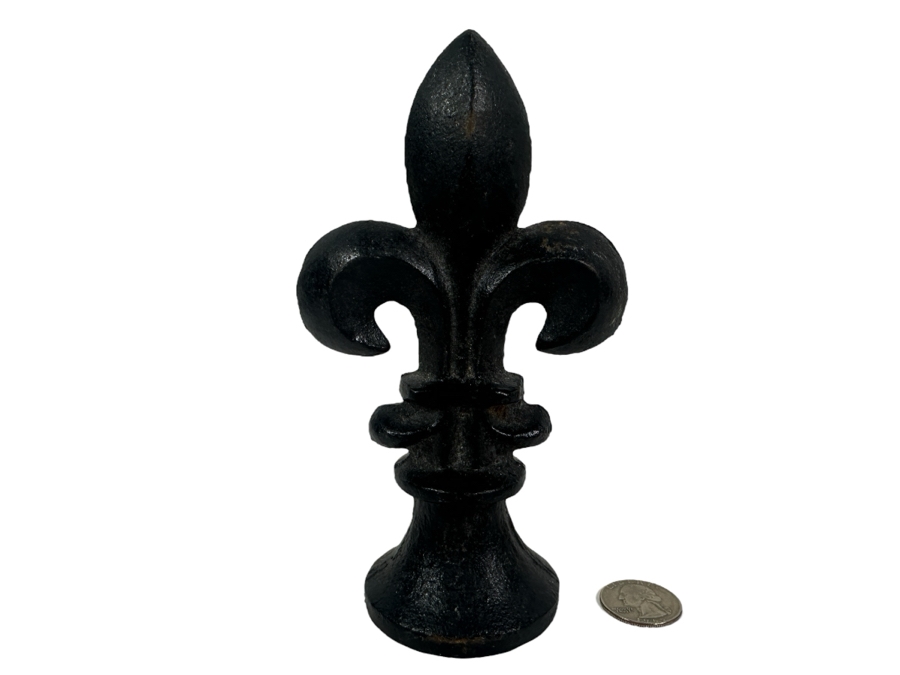 JUST ADDED - Vintage Cast Iron Fleur-de-lis Door Stop 6.5H